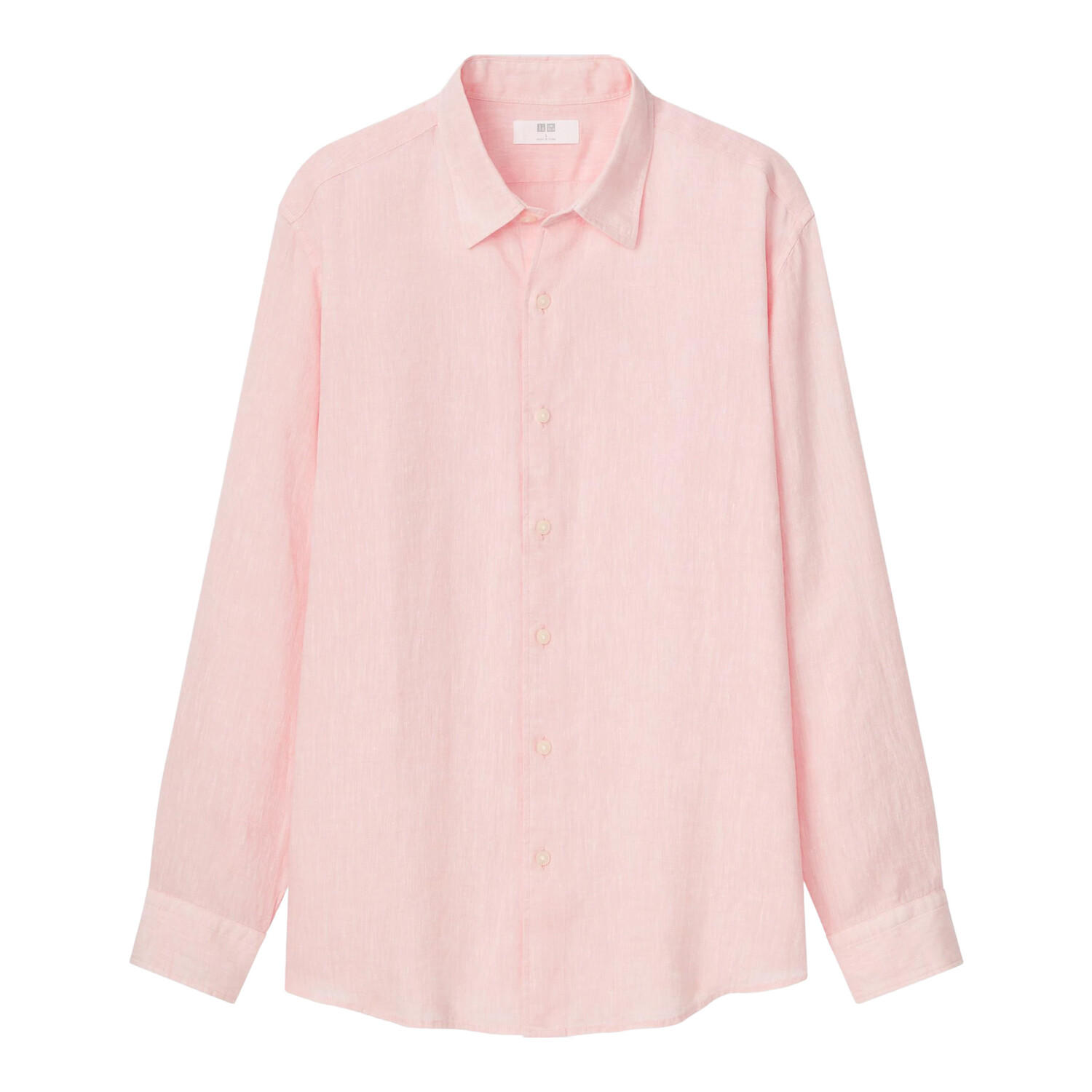 

Рубашка Uniqlo Premium Linen Regular Fit, розовый