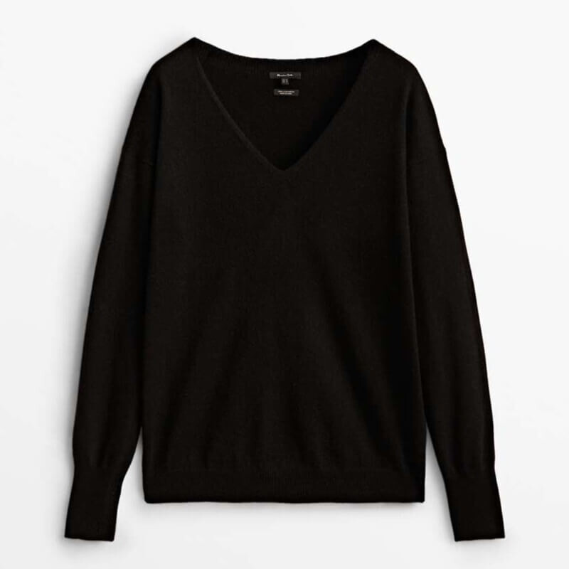 

Полувер Massimo Dutti 100% Cashmere, черный
