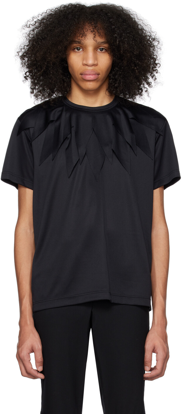 

Черная футболка с зубцами Comme des Garçons Homme Plus, Черный, Черная футболка с зубцами Comme des Garçons Homme Plus