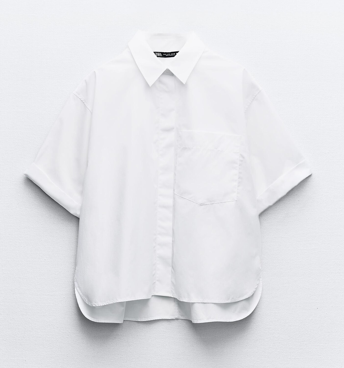 

Рубашка Zara Poplin With Pocket, белый