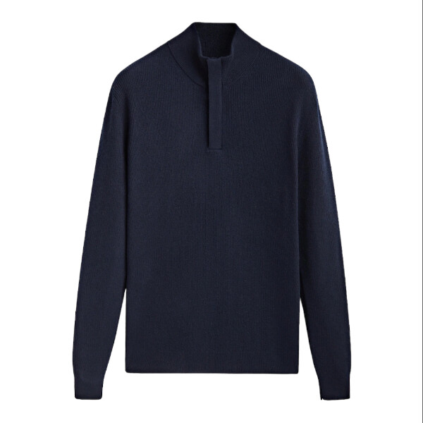 

Свитер Massimo Dutti Mock Neck With Zip And Buttons, темно-синий