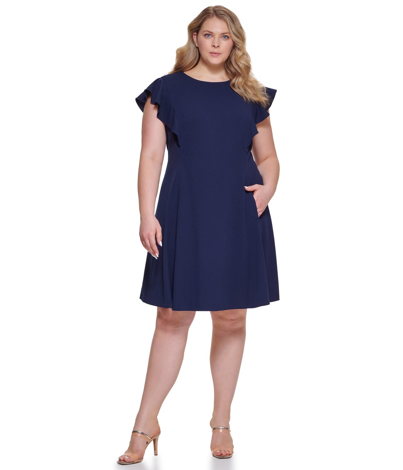 

Платье DKNY, Plus Size Ruffle Sleeve Fit-and-Flare Dress