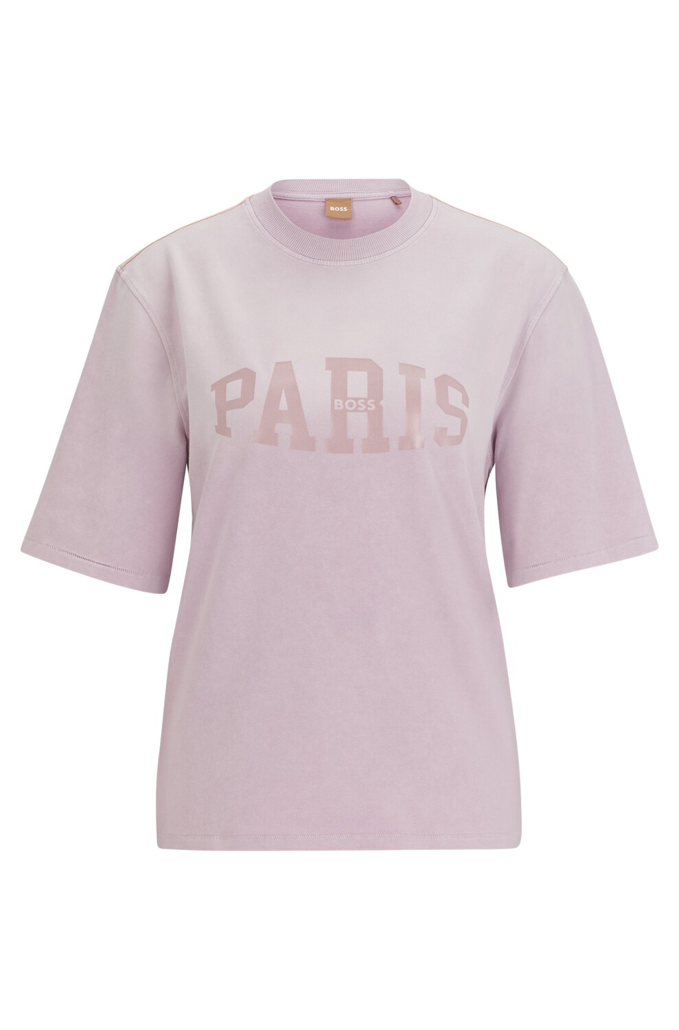 

Футболка Boss Relaxed-fit Stretch-cotton With City-name Artwork, светло-розовый