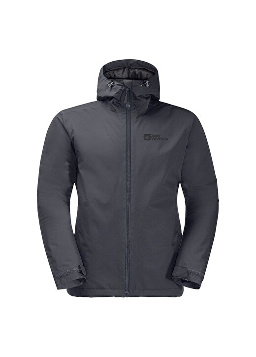 

Серая мужская термокуртка с капюшоном Jack Wolfskin, Серый