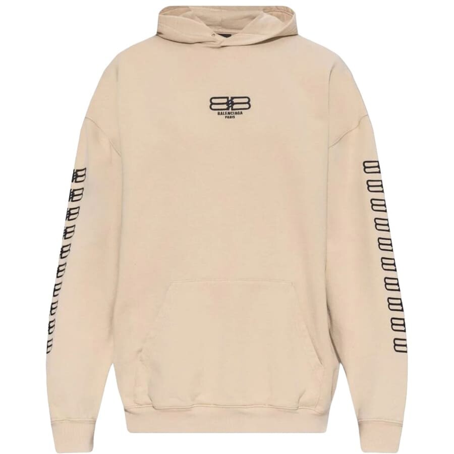 

Худи Balenciaga Logo-embroidered, бежевый