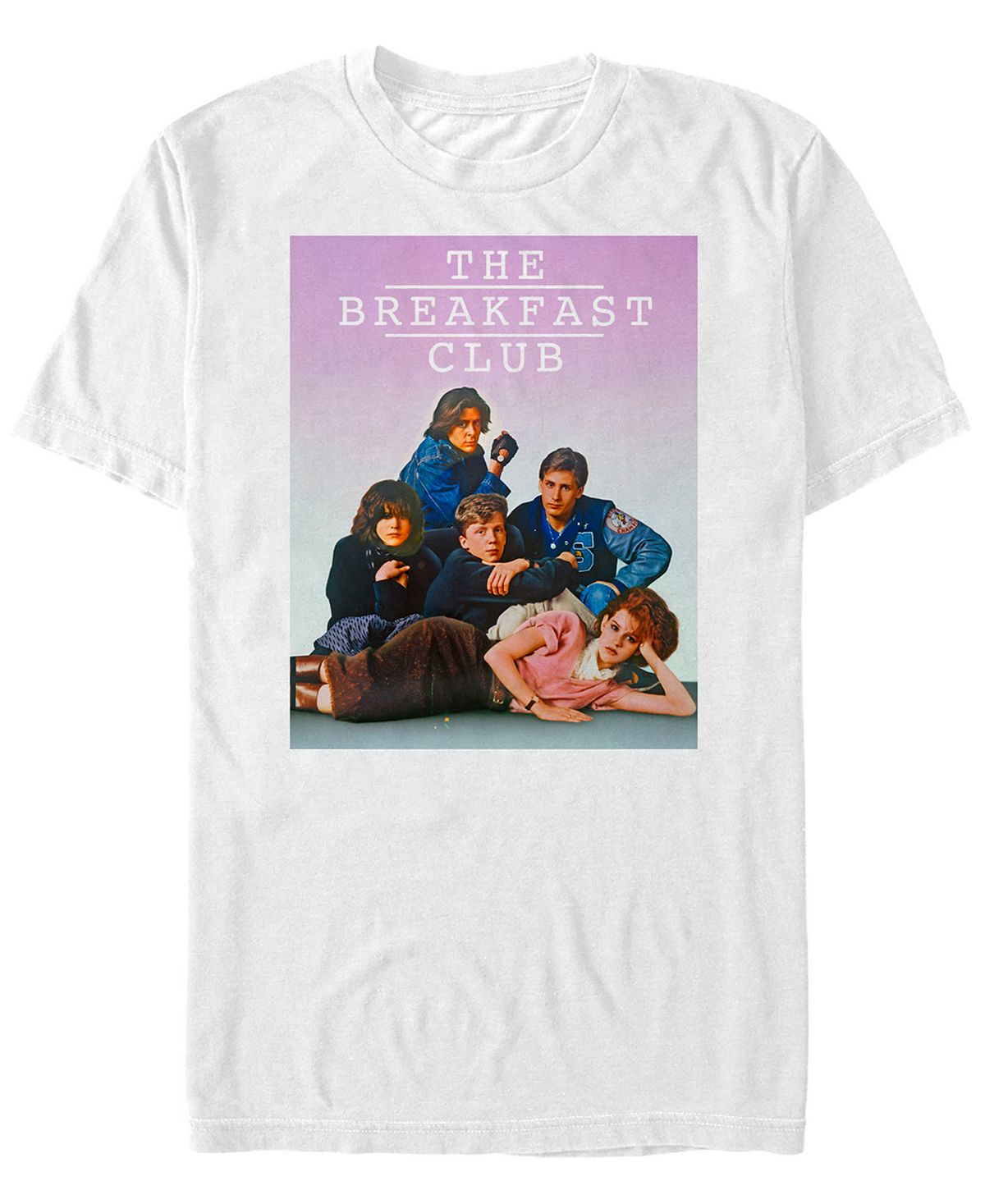 Мужская футболка с коротким рукавом в групповой позе the breakfast club с выцветшим фоном Fifth Sun, белый