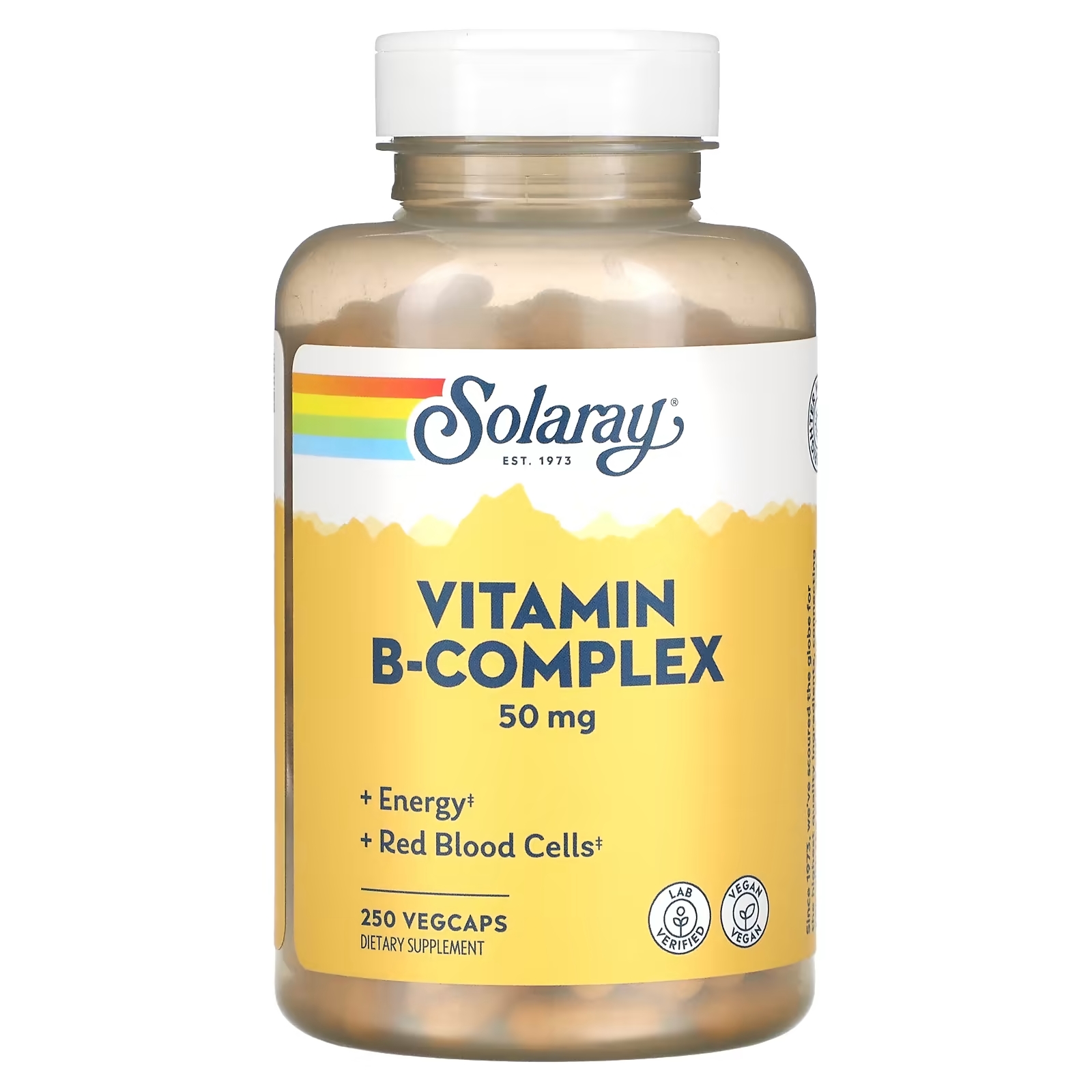 Solaray B-Complex 50, 250 вегетарианских капсул solaray b complex 100 с алоэ вера 250 растительных капсул