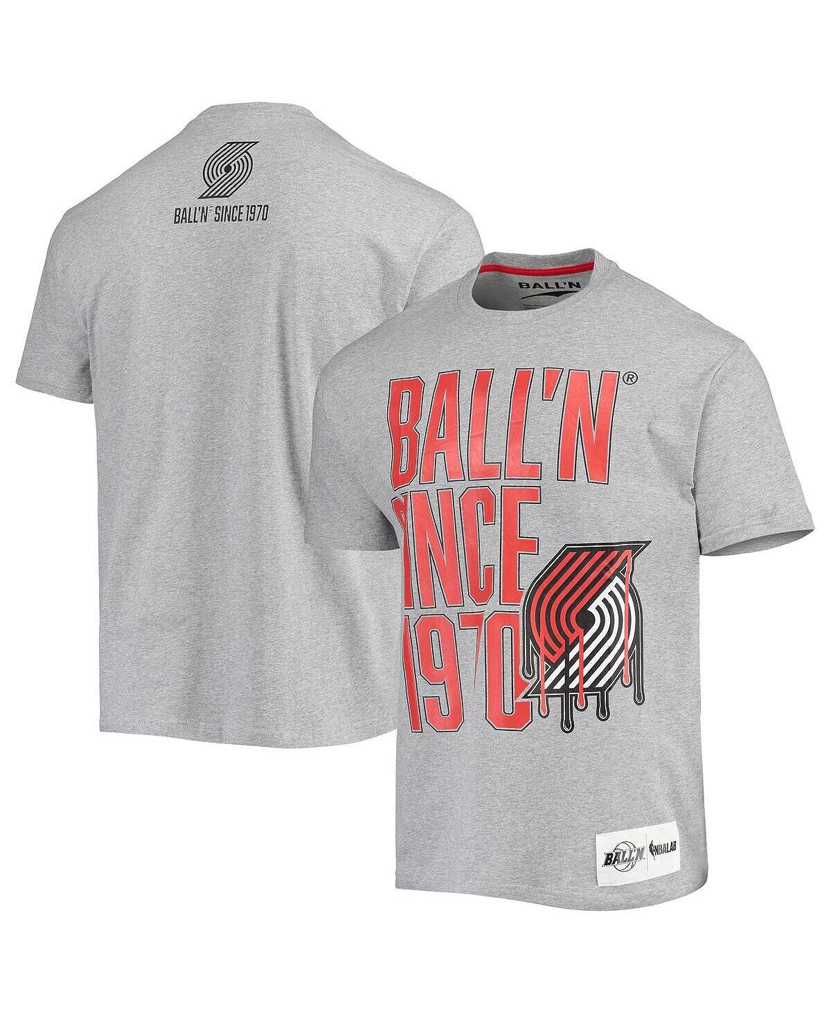 

Мужская футболка heather grey portland trail blazers с 1970 года BALL'N, мульти