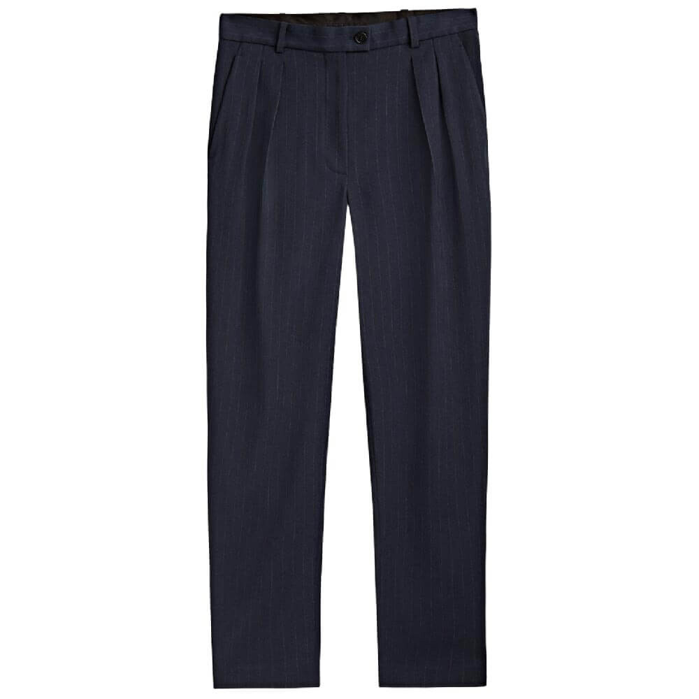

Брюки Massimo Dutti Pinstriped Darted Suit, темно-синий