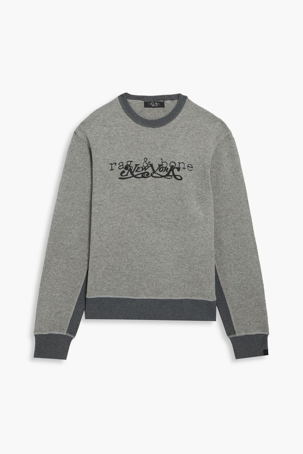 

Меланжевый свитер с принтом New York из смесовой шерсти RAG & BONE, серый