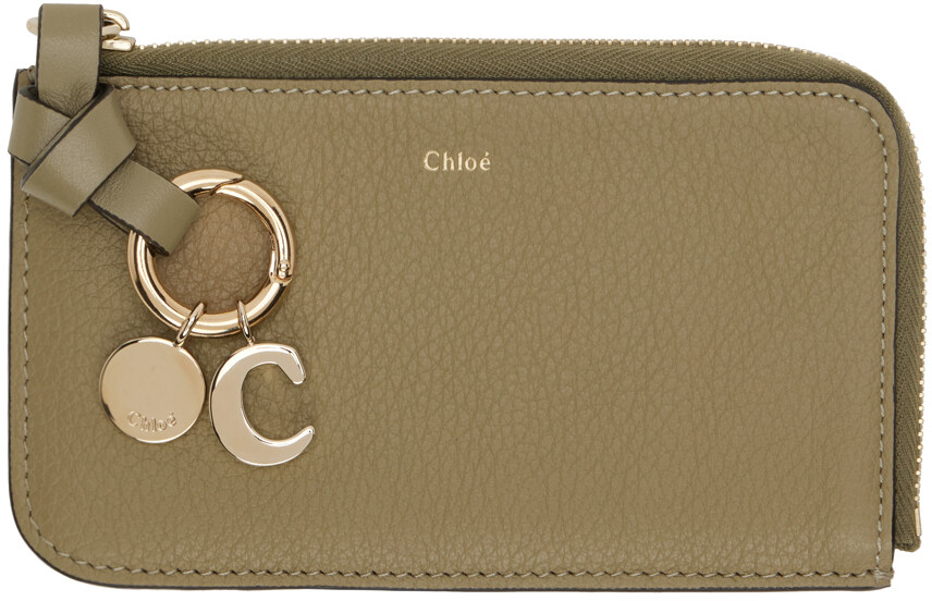 

Визитница цвета хаки с алфавитом Chloe