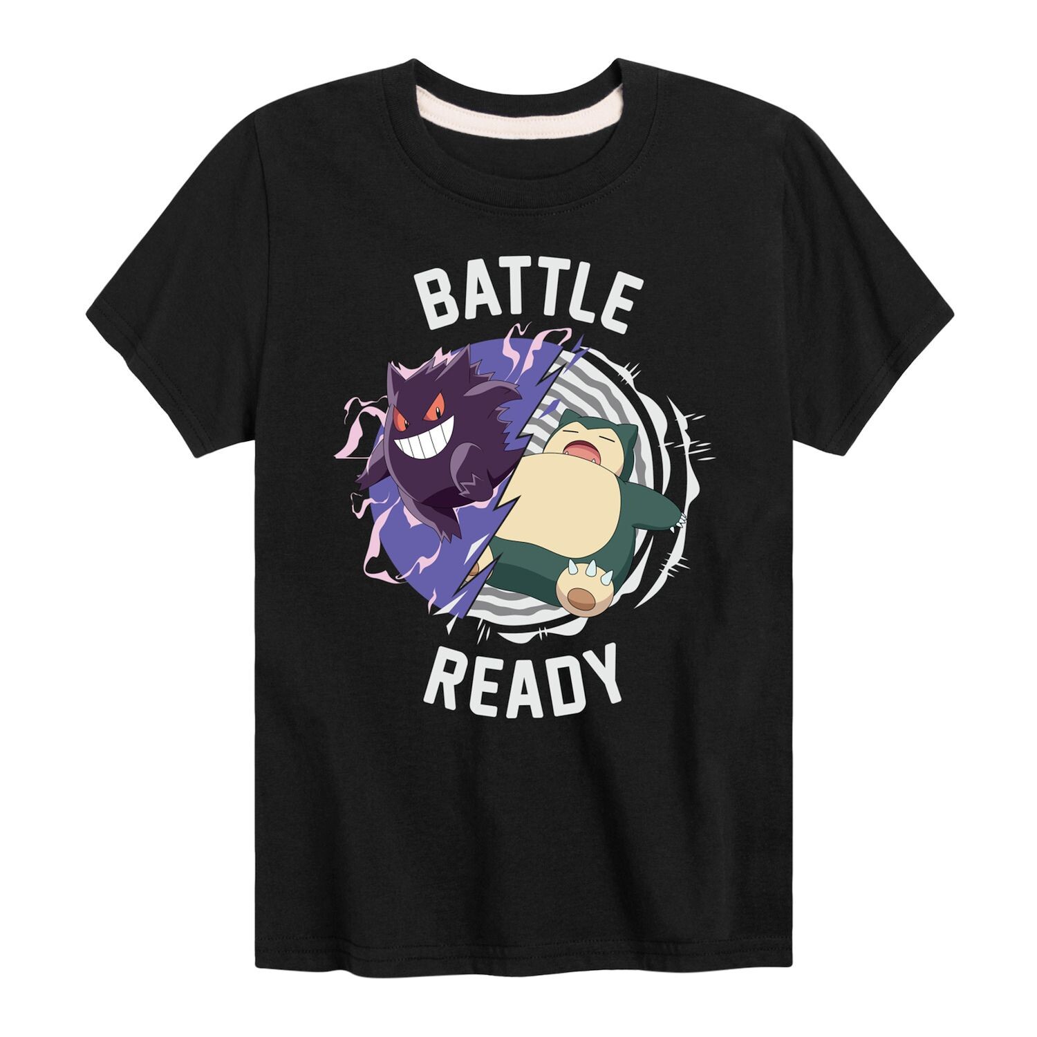 

Футболка с рисунком Gengar & Snorlax для мальчиков 8–20 лет с изображением покемонов «Battle Ready» Licensed Character, черный