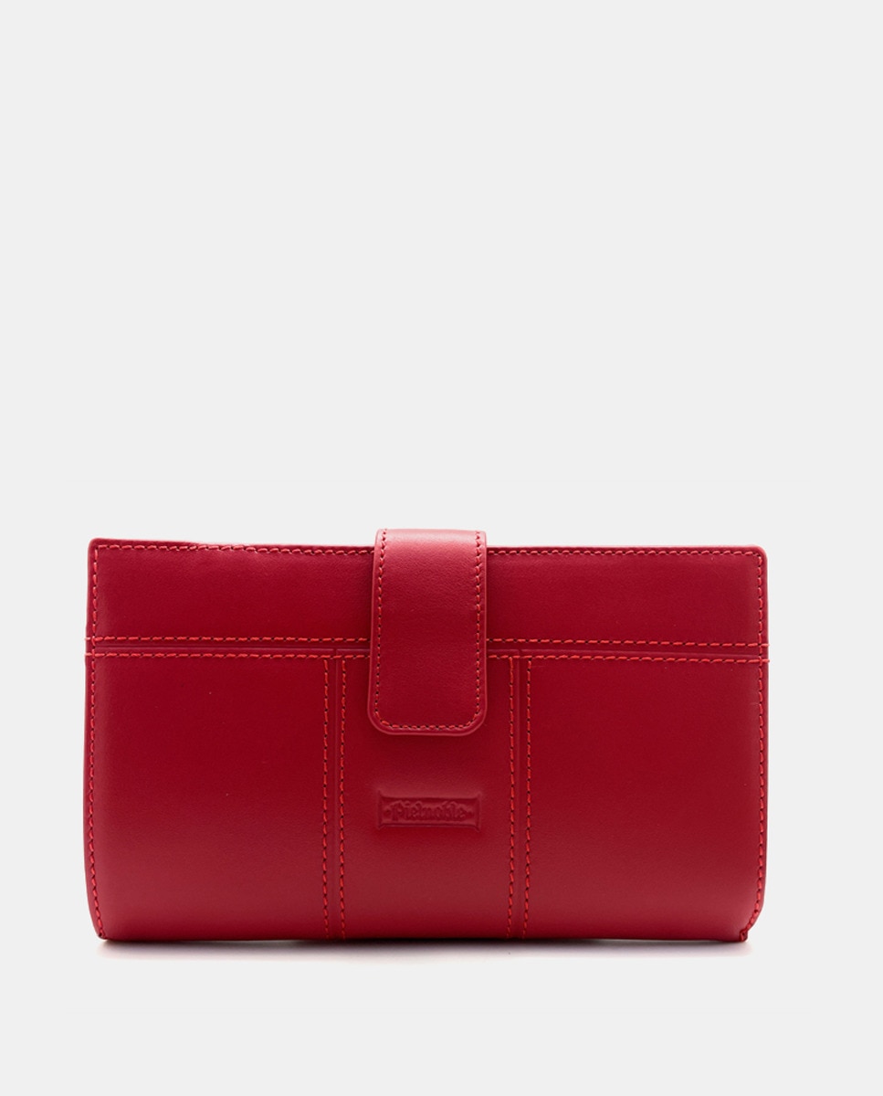 Большой красный кожаный кошелек с внешней сумочкой Pielnoble, красный кошелек supreme на кнопках отделение для монет розовый бежевый