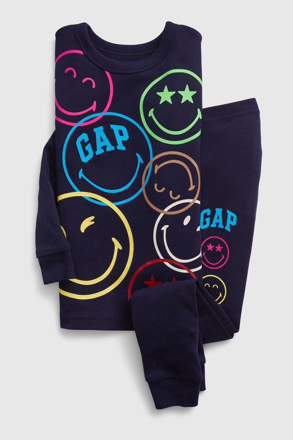 

Пижама с длинными рукавами и логотипом в виде смайлика Gap, синий