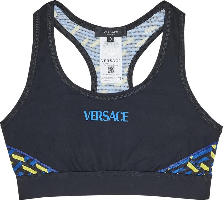 

Бюстгальтер Versace Monogram Print Sports Bra 'Black/Print', черный