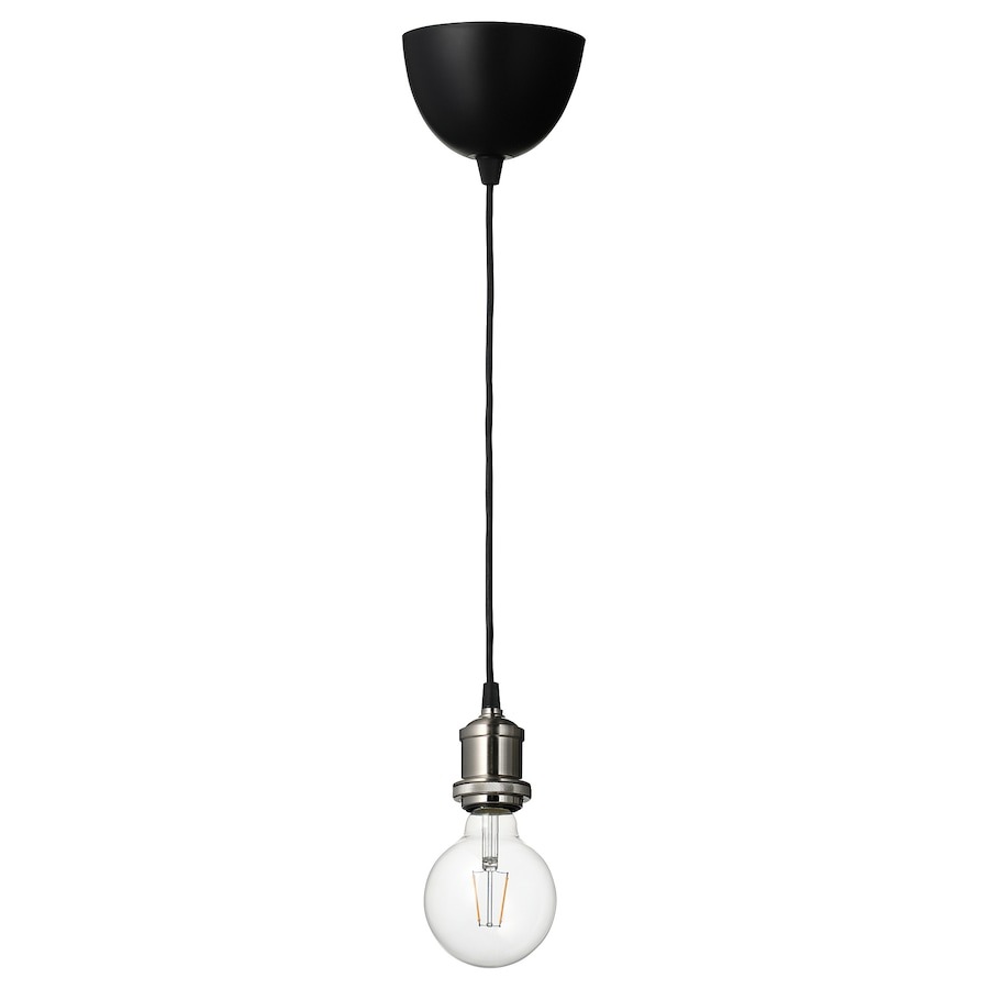 Потолочный светильник+лампа Ikea Jаllby/Molnart Nickel Plated, прозрачный
