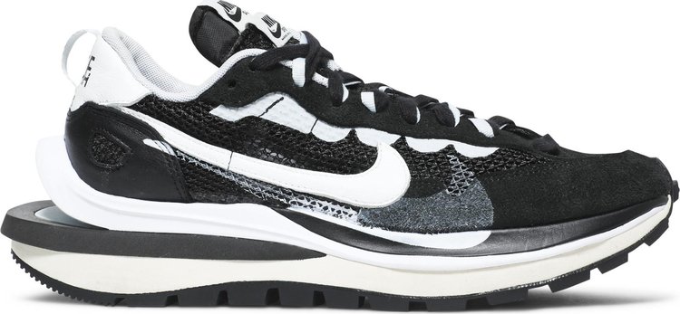 Кроссовки Nike sacai x VaporWaffle 'Black White', черный кроссовки nike sacai x vaporwaffle black gum черный