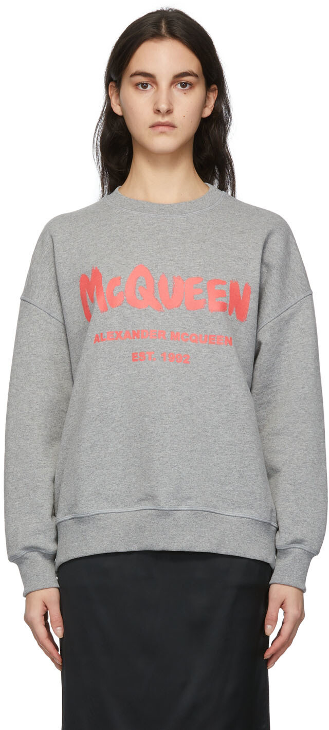 

Серый свитшот с граффити McQueen Alexander McQueen