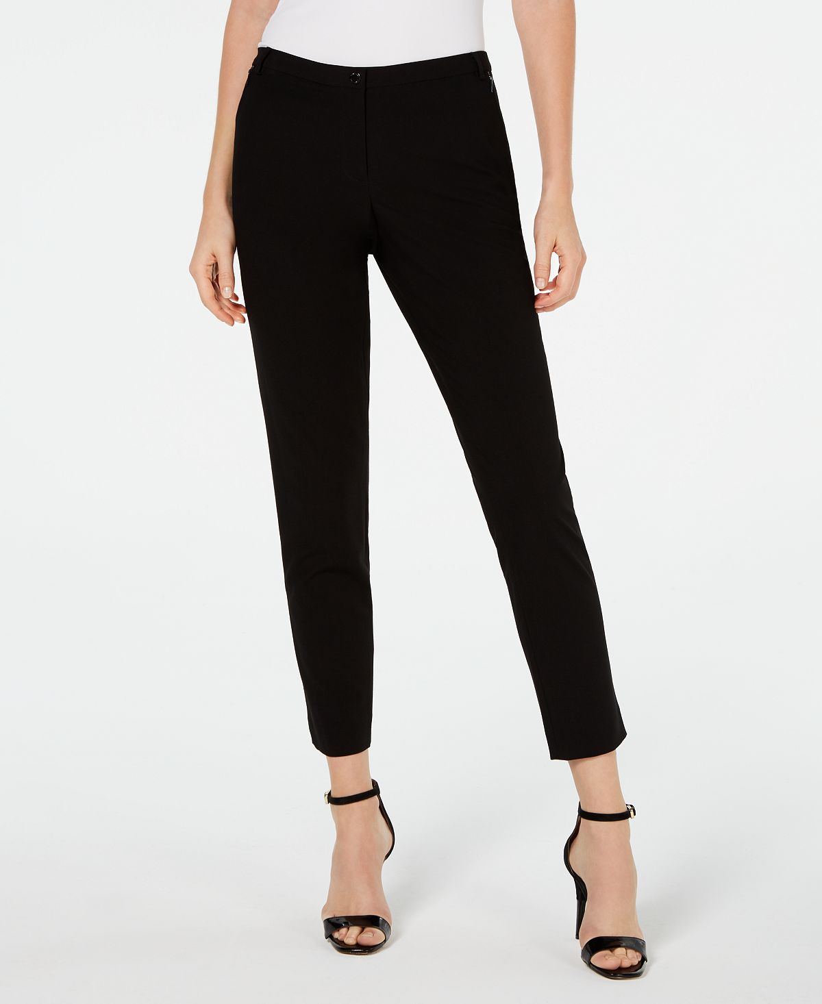 Узкие брюки до щиколотки Calvin Klein, черный женские узкие компрессионные брюки со средней посадкой без застежки jones new york