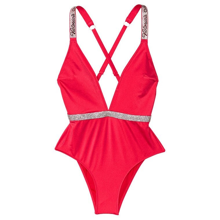 

Купальник Victoria's Secret Shine Strap Plunge, красный