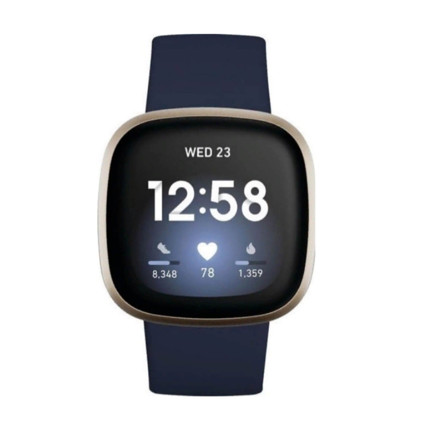 Умные часы Fitbit Versa 3, золотистый/синий сменное зарядное устройство usb для умных часов fitbit versa lite зарядное устройство для браслета fitbit versa 2 usb кабель для зарядки док адаптер