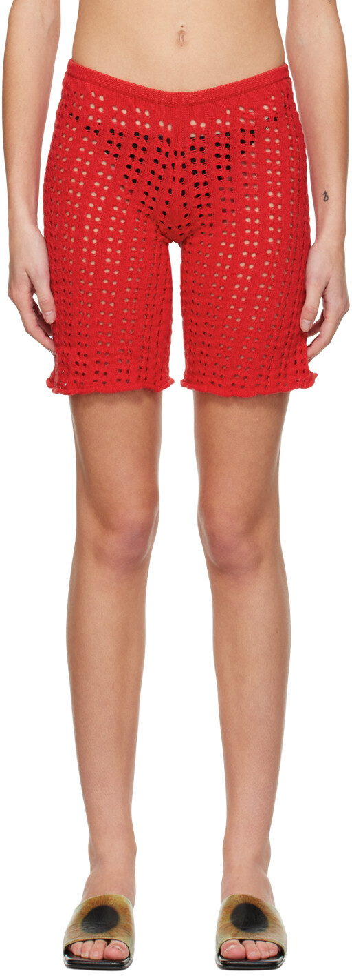 

Эксклюзивные красные шорты SSENSE Elia Gimaguas