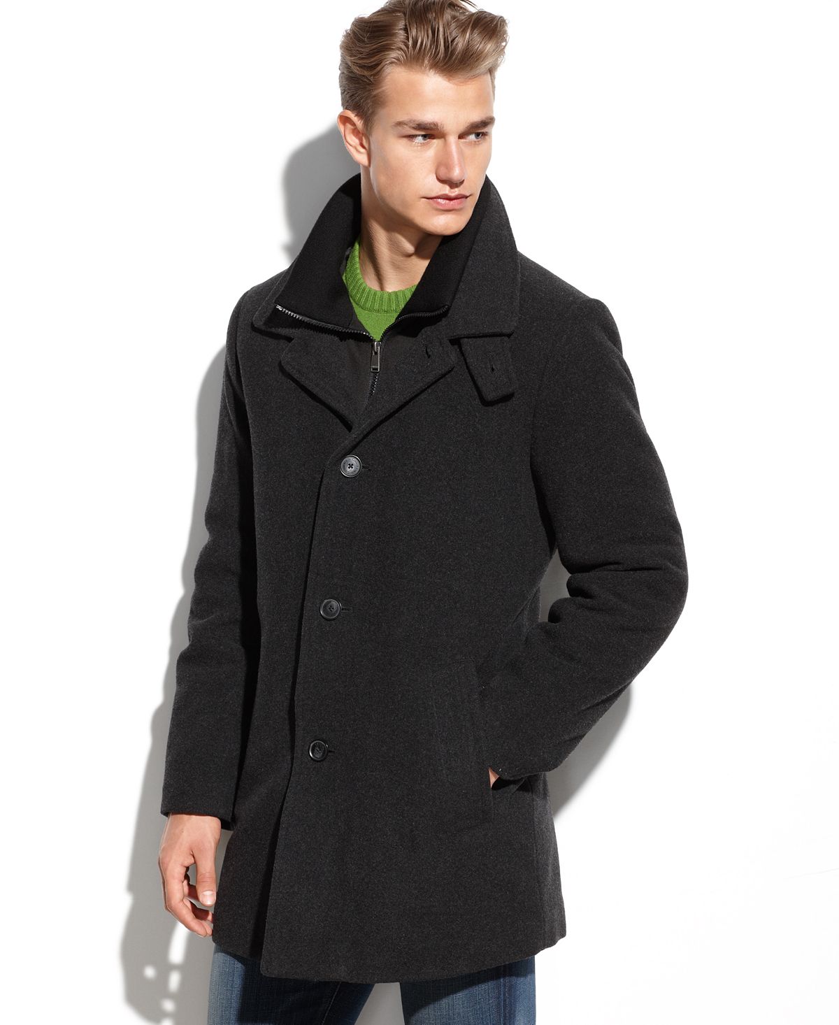 Пальто coleman из смесовой шерсти Calvin Klein, мульти