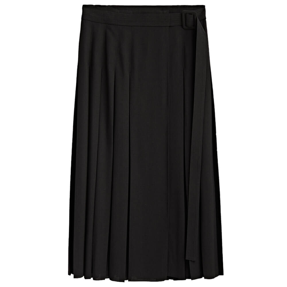 

Юбка Massimo Dutti Box Pleat Midi, черный