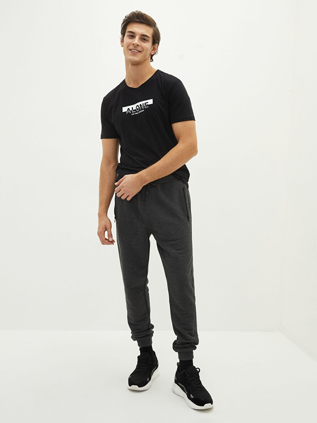 

Мужские спортивные джоггеры LCW Casual Slim Fit, антрацитовый меланж