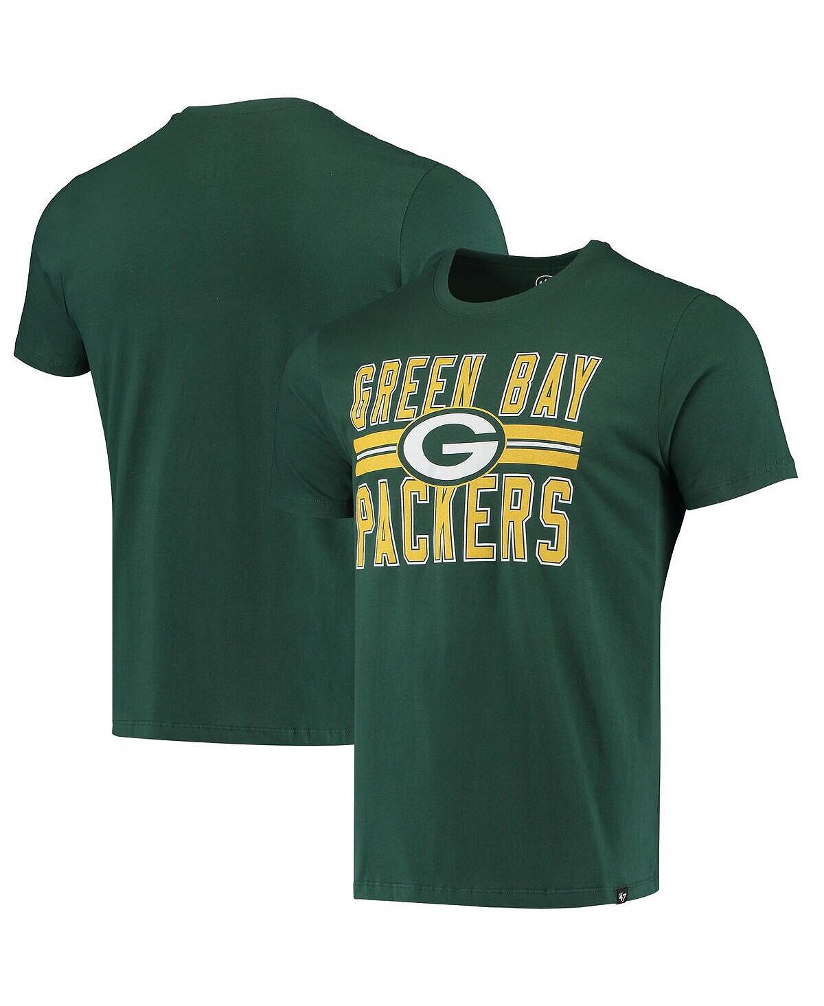 

Мужская футболка '47 green bay packers в полоску super rival '47 Brand, зеленый