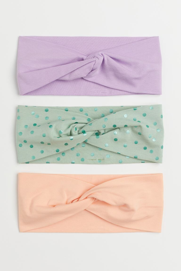 

Повязка на голову из 3 комплектов H&M, зеленый/фиолетовый/коралловый