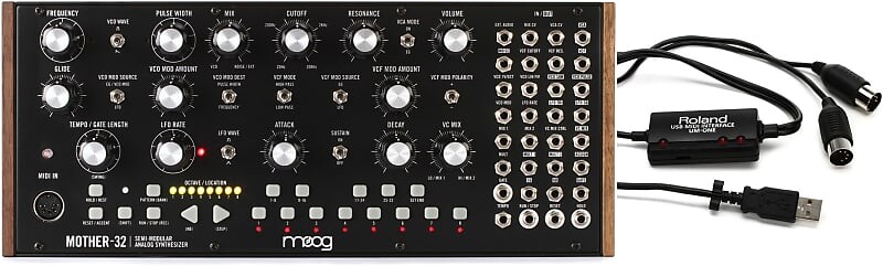 

Полумодульный аналоговый синтезатор и пошаговый секвенсор Moog Mother-32 с USB-MIDI-интерфейсом Roland UM-ONE mk2 Moog + Roland MOD-MOTHER-32-01=1 UM-ONE-MK2=1