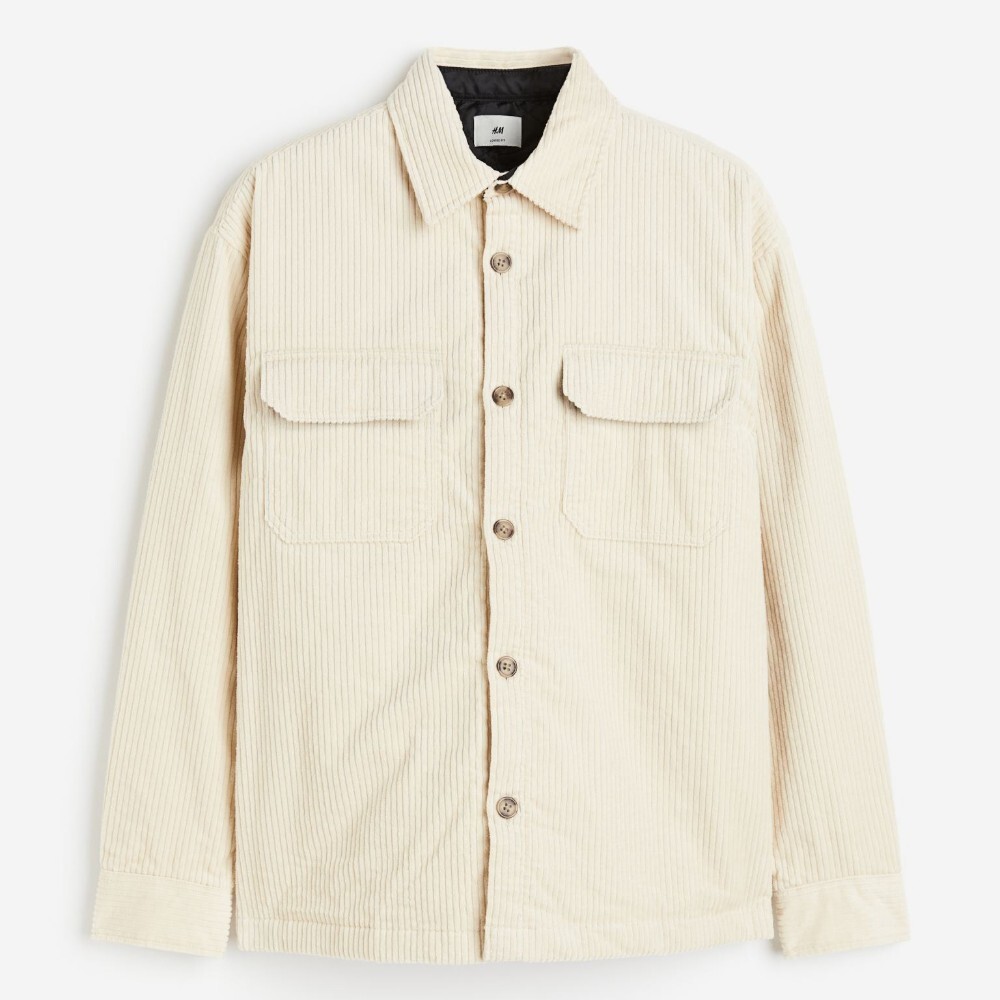 

Куртка-рубашка H&M Loose Fit Corduroy, кремовый