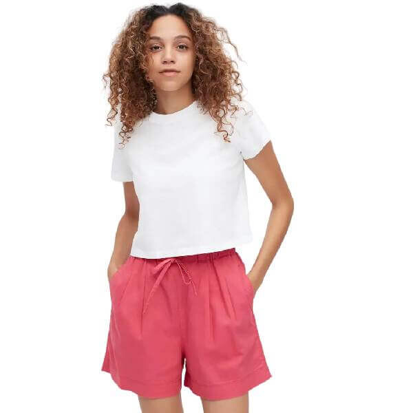 

Футболка Uniqlo Slub Cotton Cropped Short Sleeved, белый