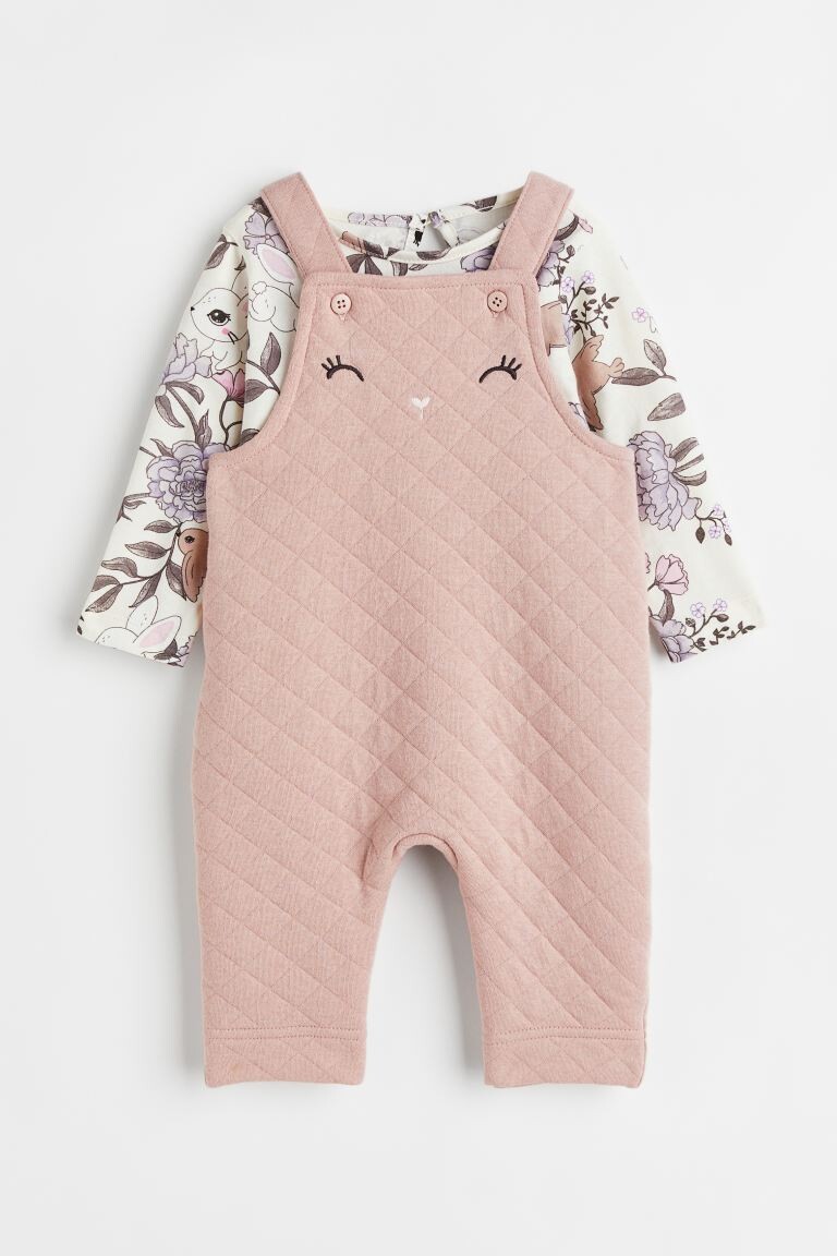

Набор из 2 предметов H&M, светло-розовый/кролики