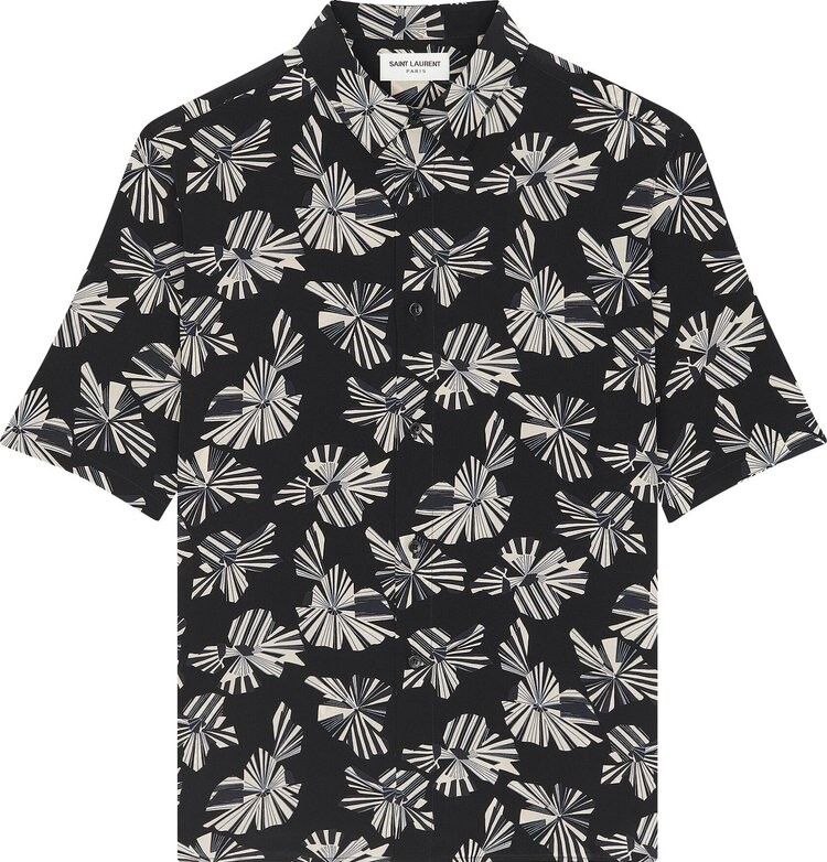 

Рубашка Saint Laurent Shirt In Origami Print 'Noir Craie Gris', черный