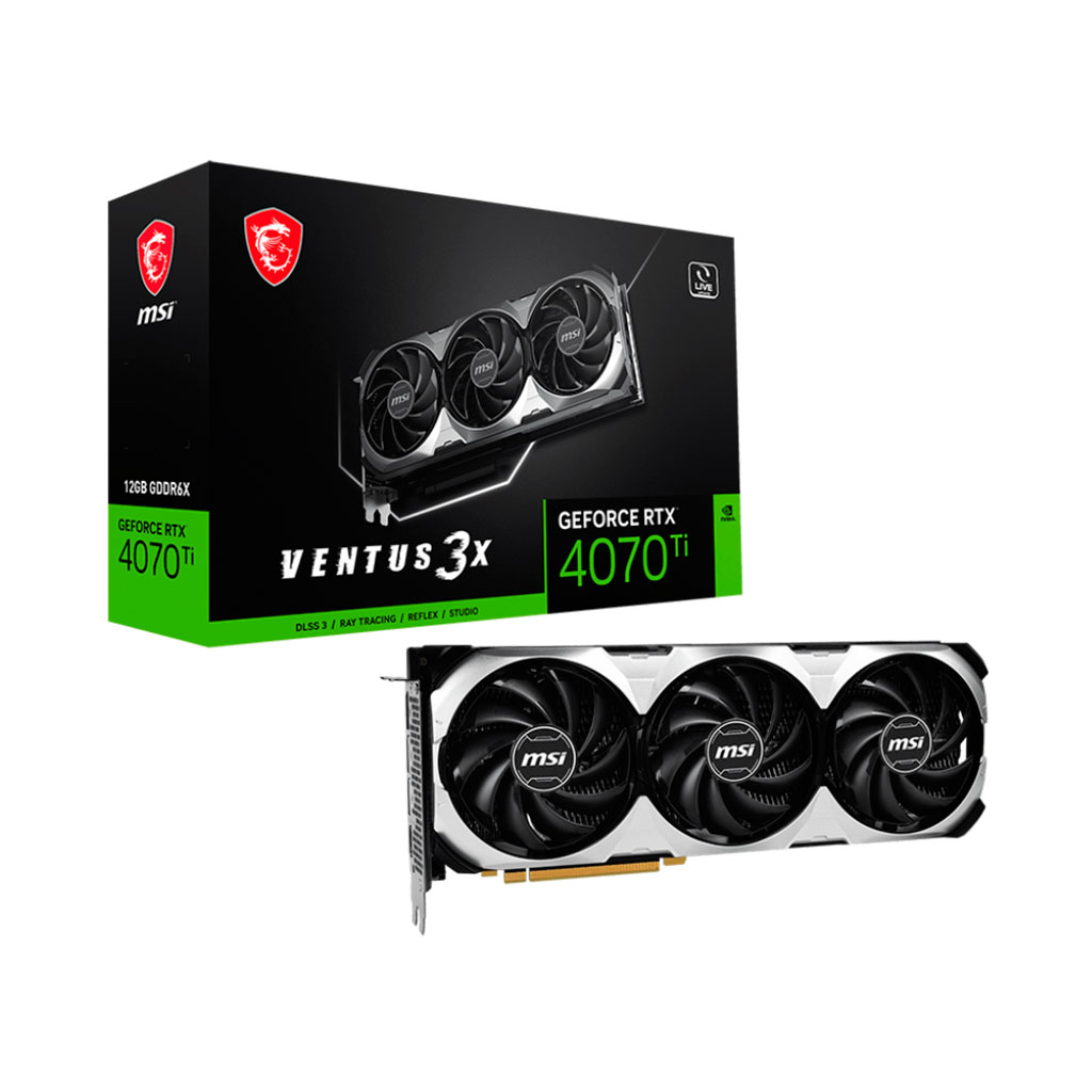 Видеокарта MSI GeForce RTX 4070 Ti VENTUS 3X, 12ГБ, серебристый/черный - фото