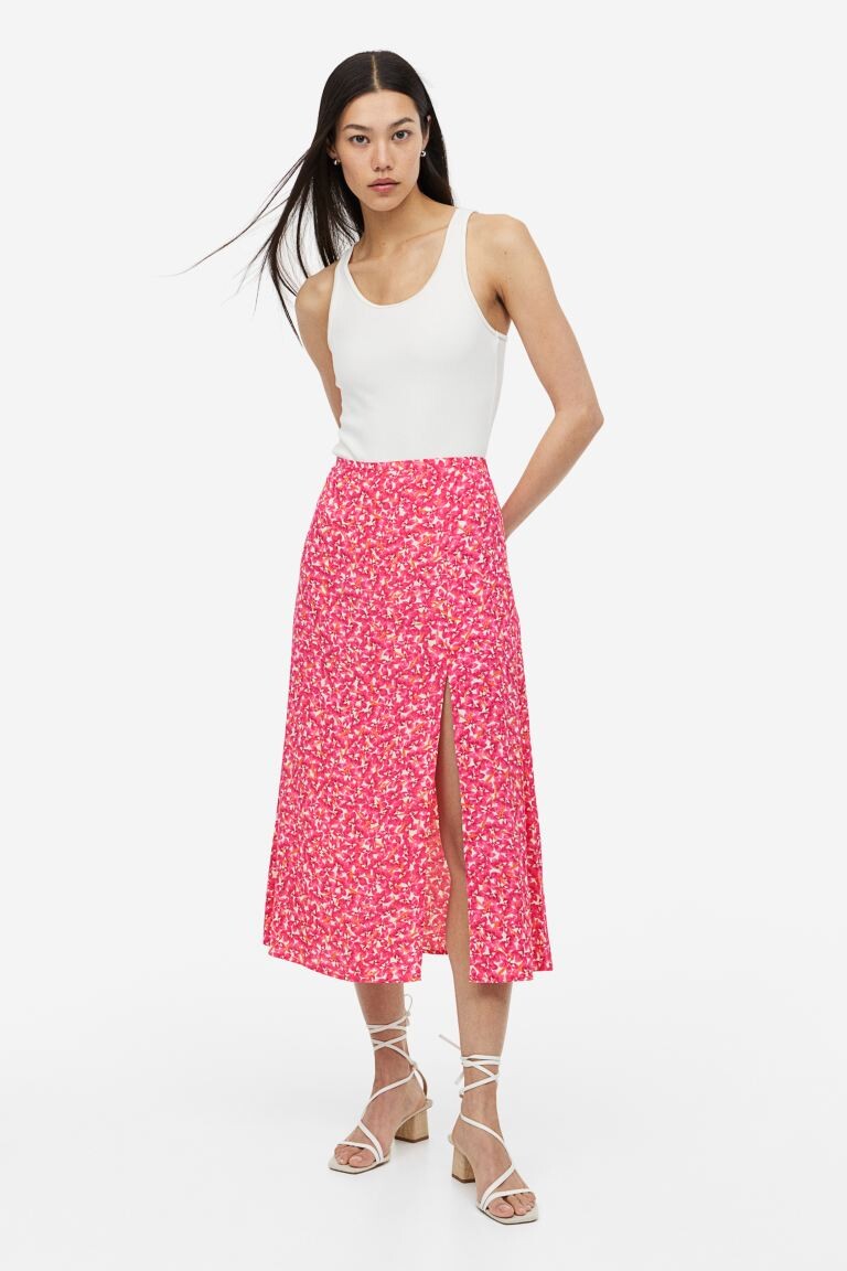 

Юбка из крепа H&M, вишневый/цветочный