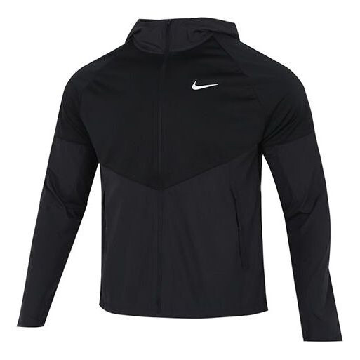 

Куртка Nike M Nk TF Turf Rpl Miler hooded Cardigan Zipper Windproof Splicing Black, Черный