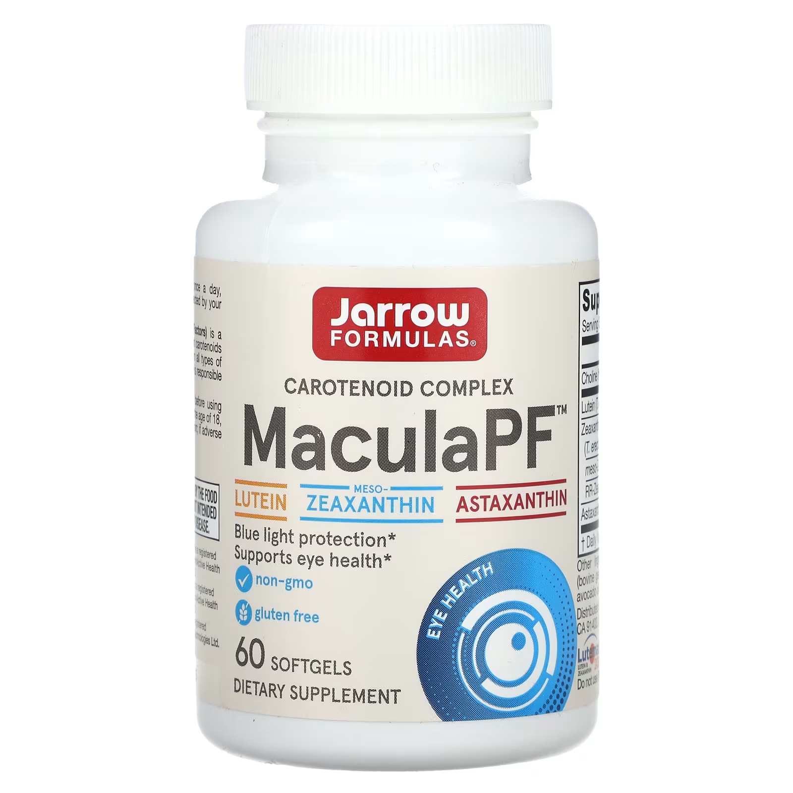 Каротиноидный комплекс Jarrow Formulas MaculaPF, 60 мягких таблеток jarrow formulas toco sorb смесь токотриенолов и витамина е 60 мягких таблеток