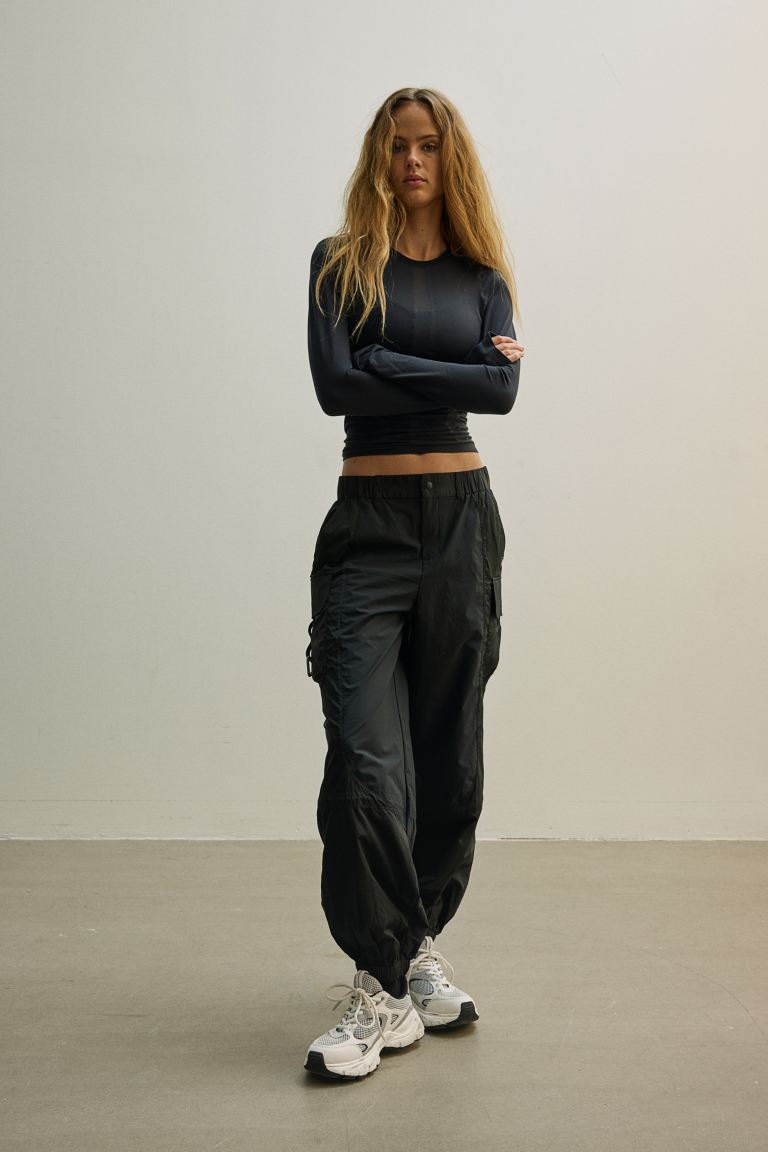 Водоотталкивающие походные брюки H&M, черный водоотталкивающие походные штаны черный m