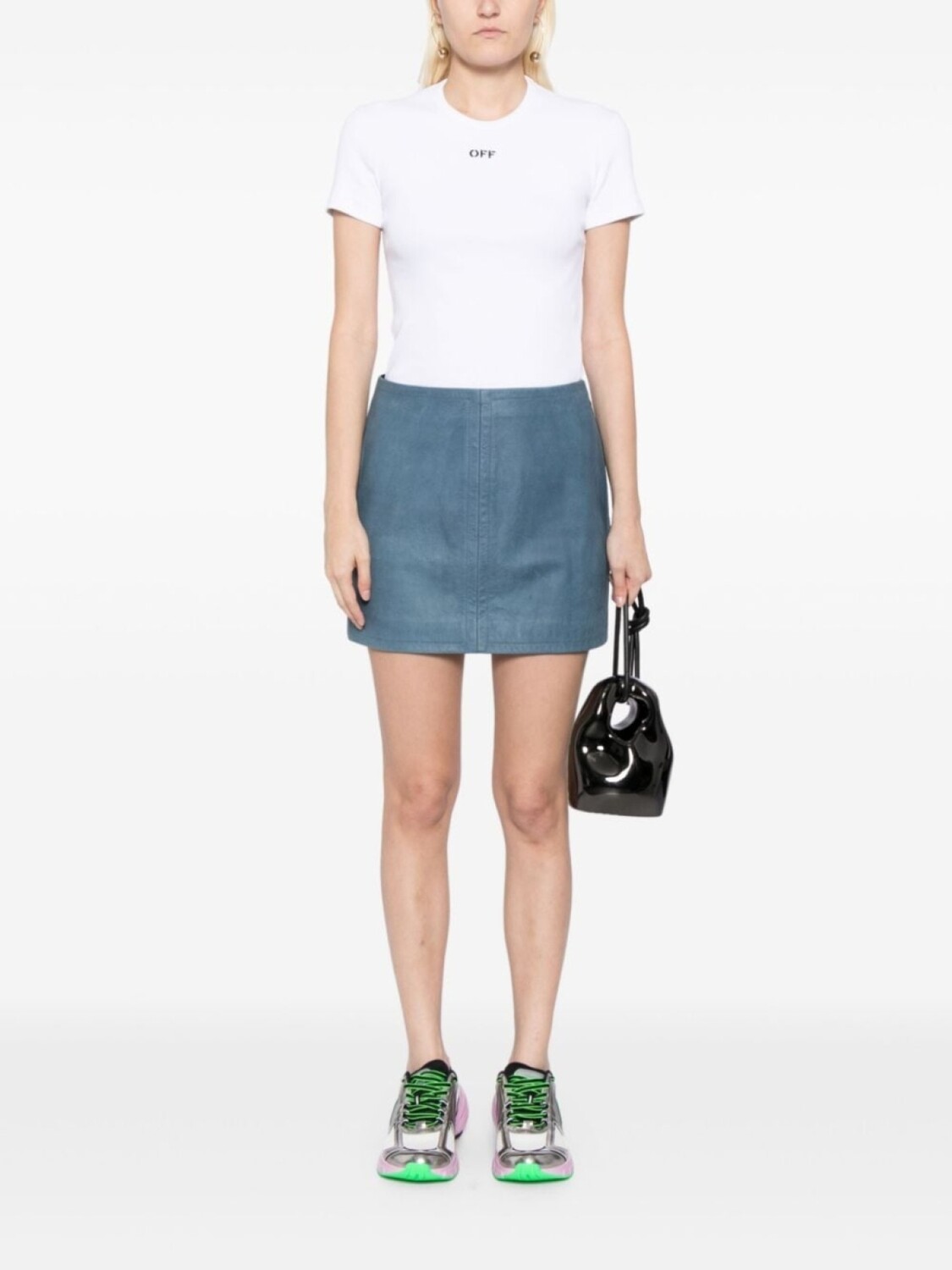 

Off-White футболка в рубчик с вышивкой Off, белый