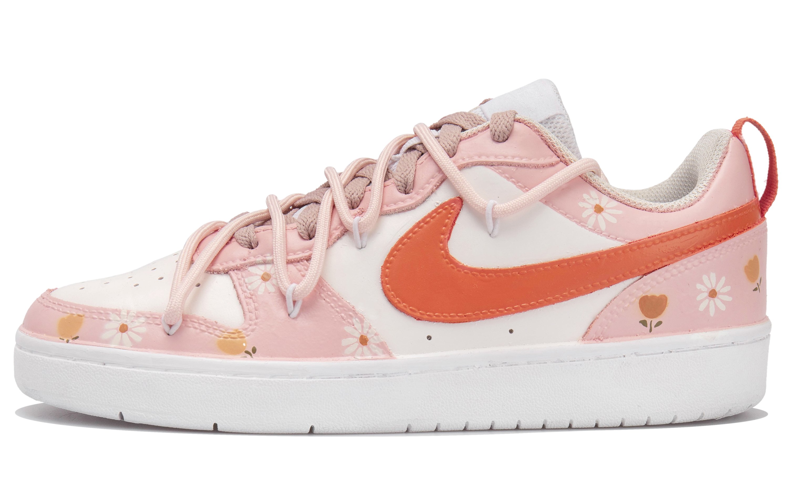 

Кроссовки Nike Court Borough Skateboarding Shoes Women's Low-top White/Pink/Orange, оранжевый