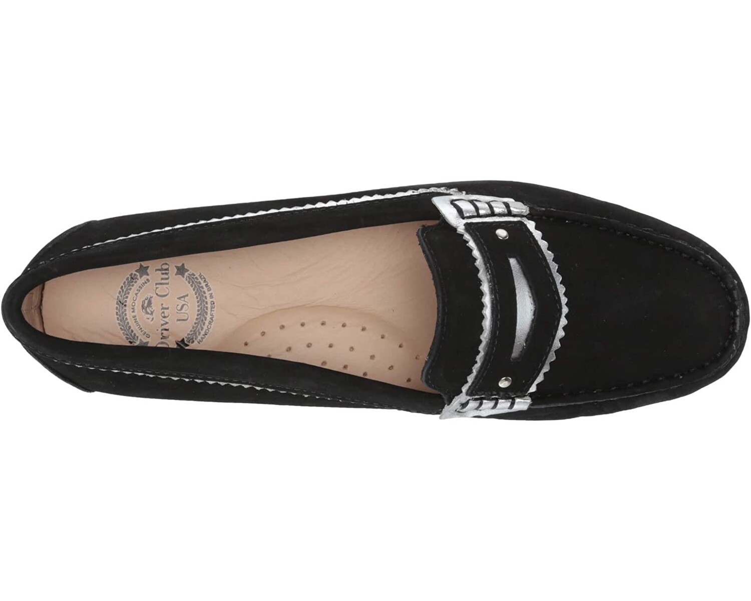 

Лоферы Women's Leather Made in Brazil Luxury Jagged Penny Driving Style Loafer Driver Club USA, черный