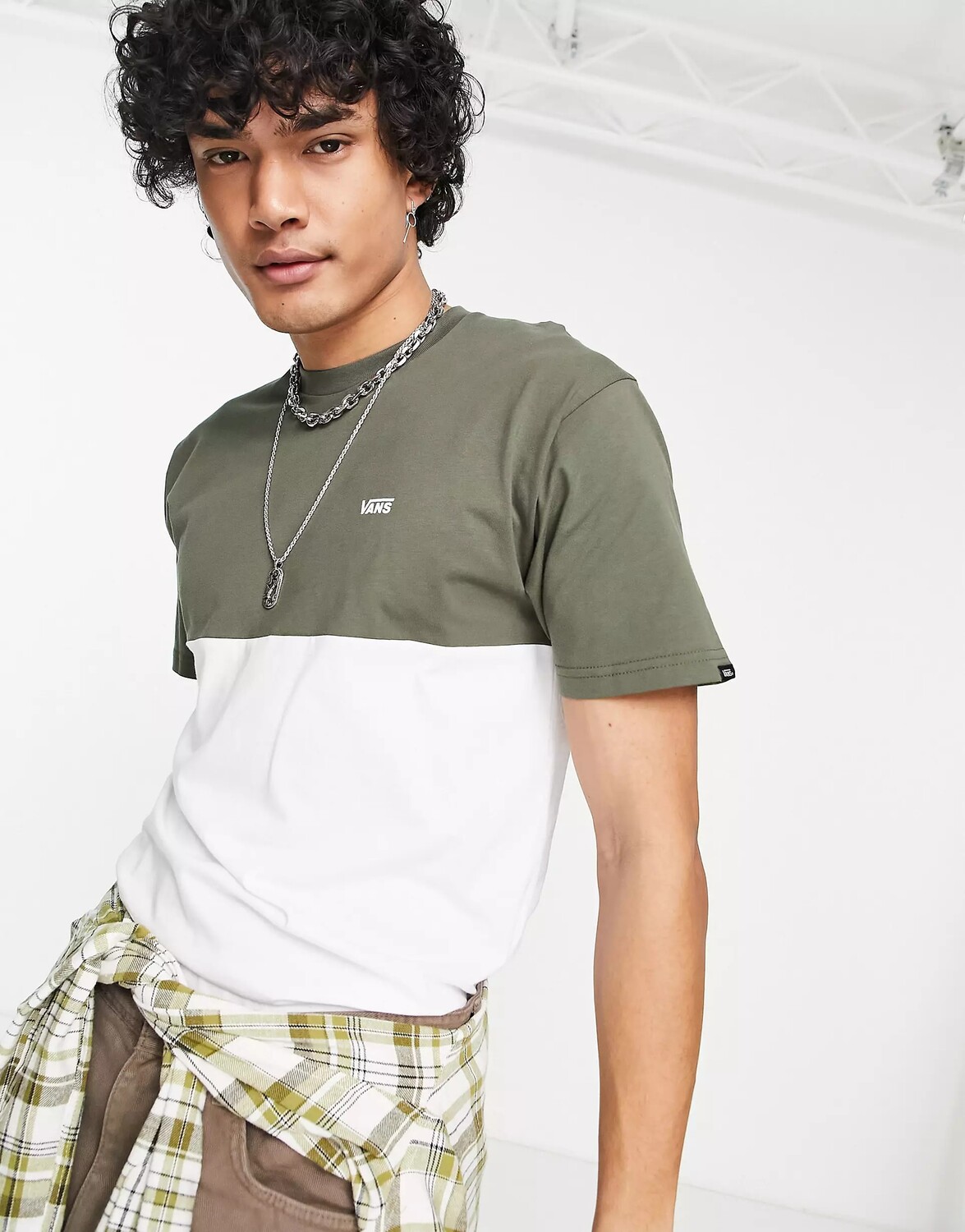 

Футболка Vans Colourblock, зеленый, белый