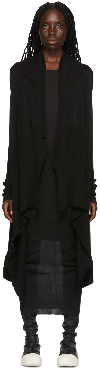 

Черный шерстяной кардиган Rick Owens