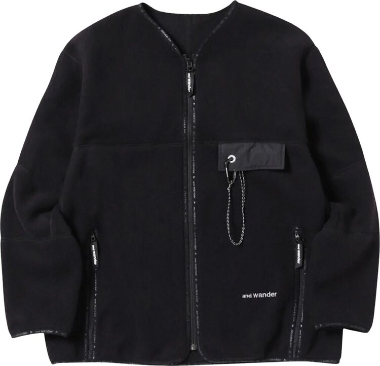 

Кардиган And Wander Wool Fleece Cardigan 'Black', черный