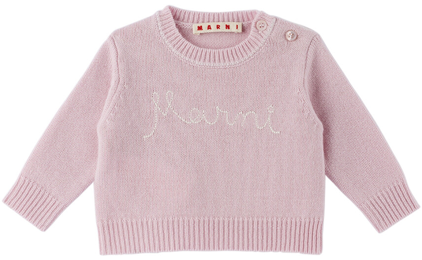 

Детский розовый свитер с логотипом Marni
