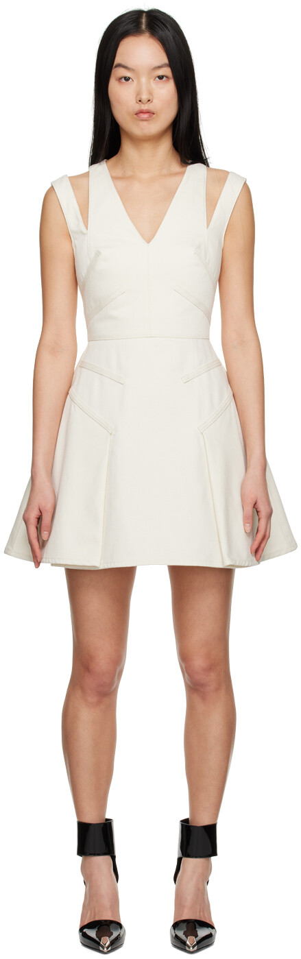 

Джинсовое мини-платье Off-White со вставками Alexander McQueen