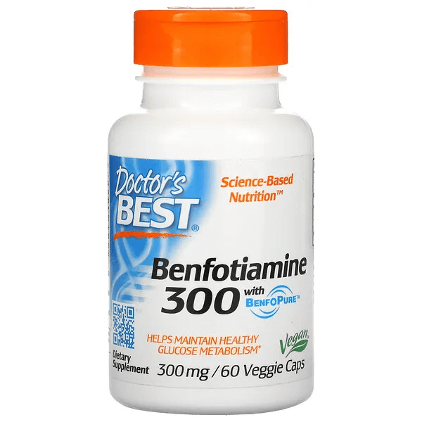 Бенфотиамин с BenfoPure, Doctor's Best, 300 мг, 60 растительных капсул doctor s best superior sleep с sensoril alphawave 60 растительных капсул